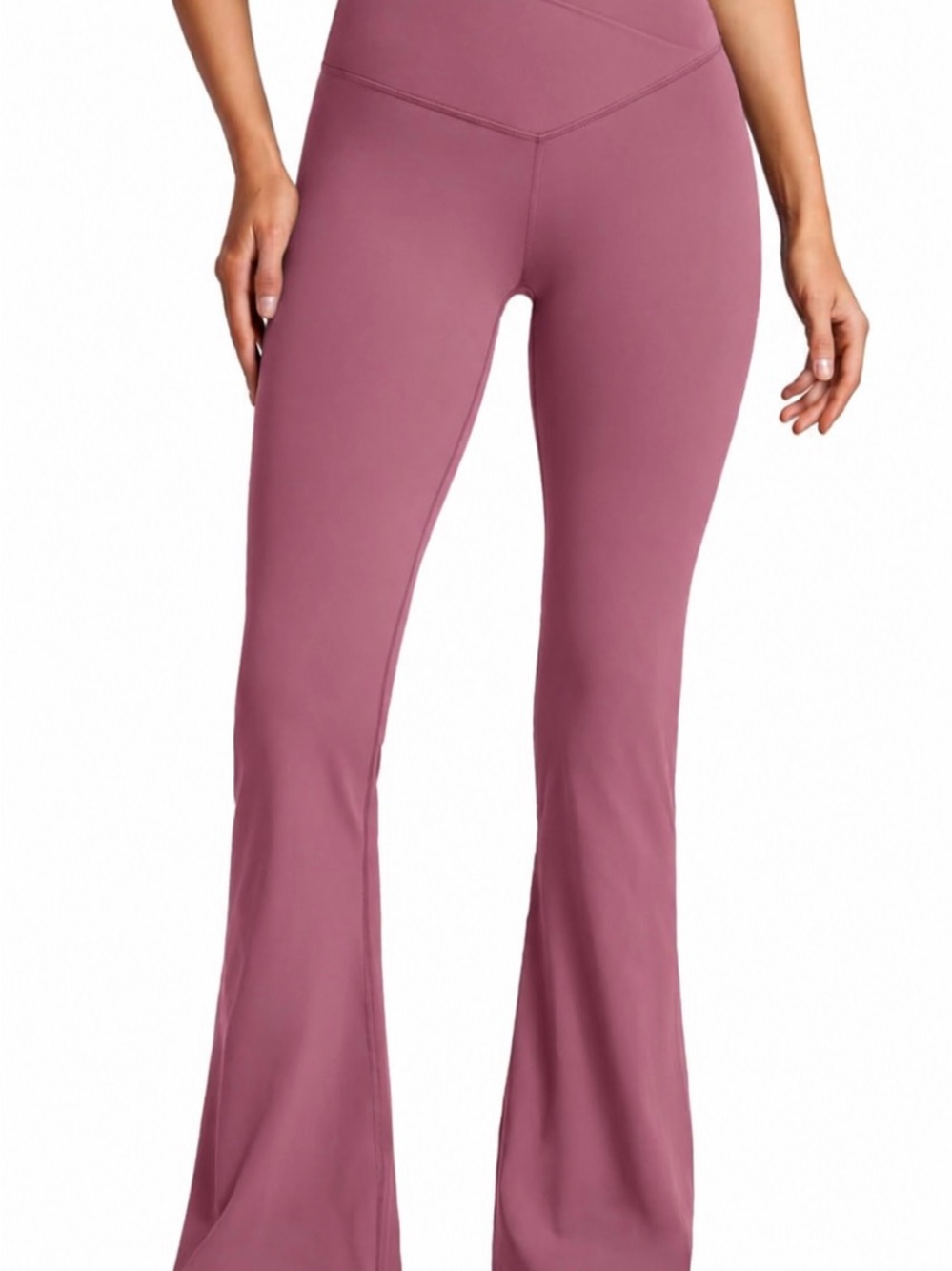 NWOT Yogalicious High-Waist Flared Leggings in Dusty Rose - Medium